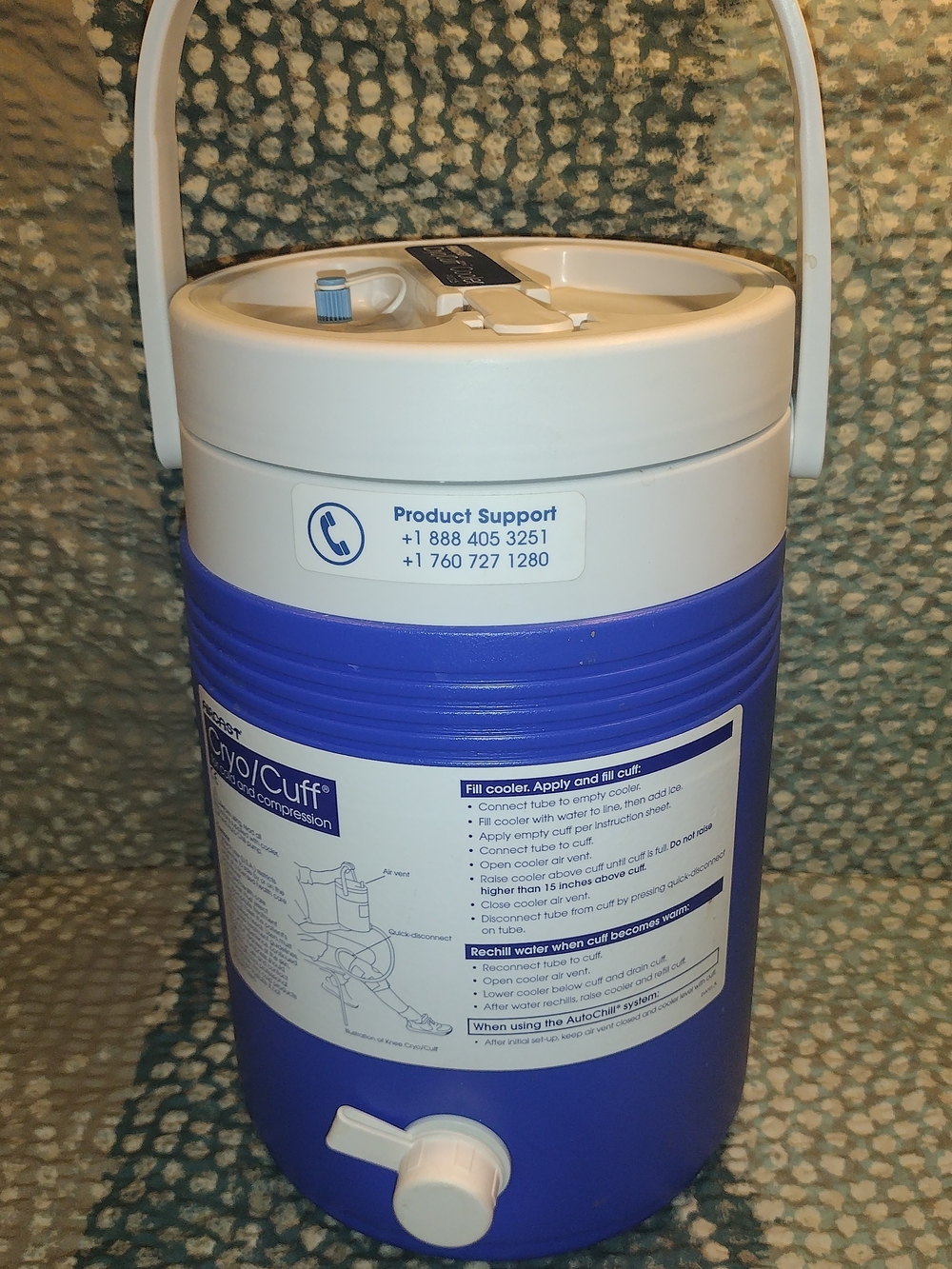 Aircast Cryo/Cuff Gravity Fed Cooler Jug in Blue and White (INSULATED JUG ONLY )